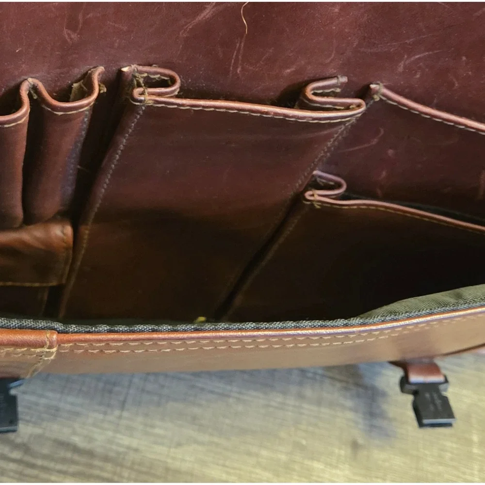 Chippewa Briefcase‎ Attache Leather Top Handle Shoulder Strap Expandable Vintage